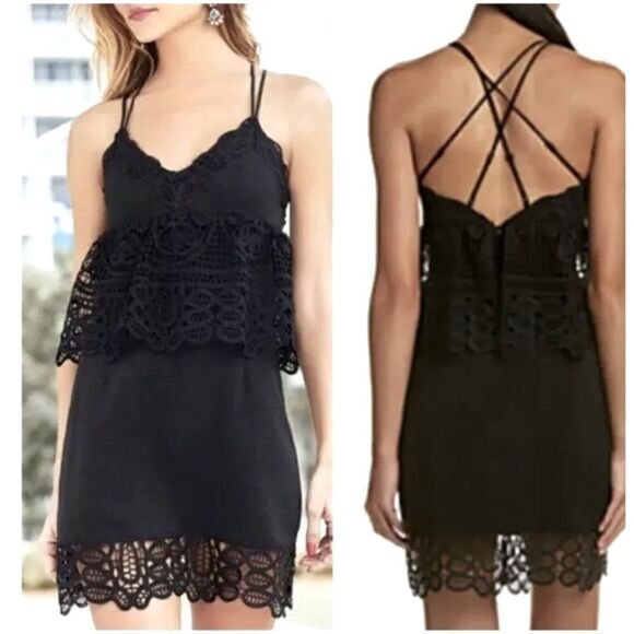 Gianni Bini Monica Lace Peplum Dress - Picture 1 of 8